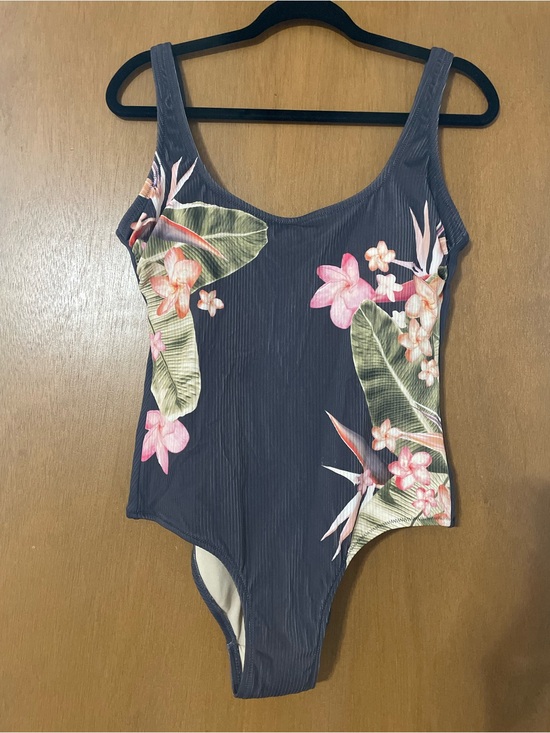 Kona Sol Other - Kona Sol Navy Floral One-Piece Swimsuit with Pink & Green Accents